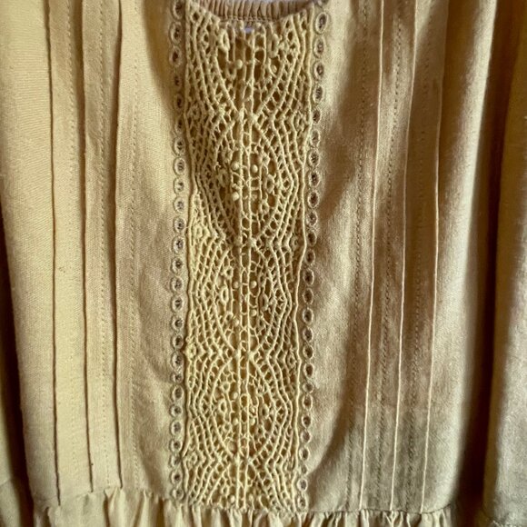 Yellow linen midi sundress with adjustable straps XL - Picture 2 of 8